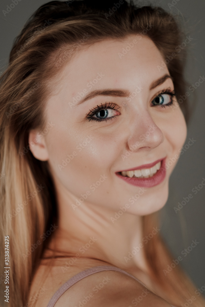 portrait of blonde girl with blue eyes and big bokeh portrait of blonde girl with blue eyes and big bokeh