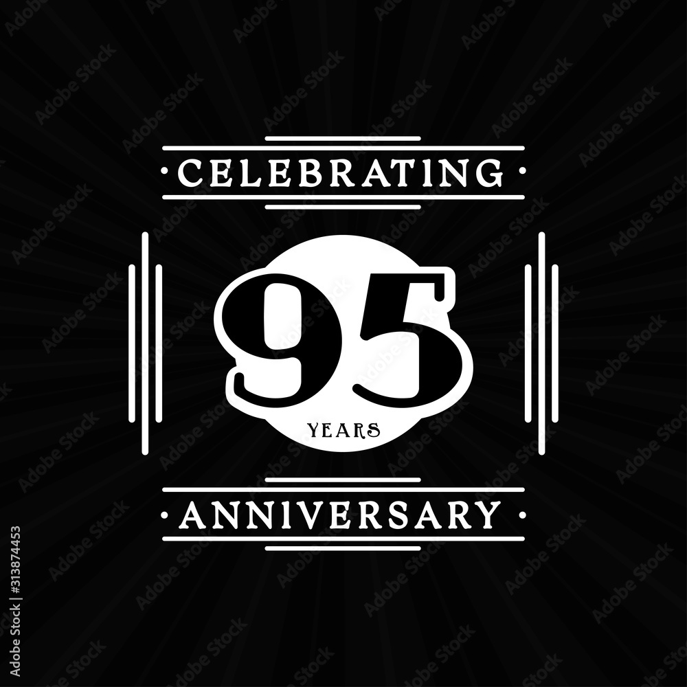 95 years anniversary celebration design template. 95th logo. Vector and ...