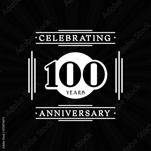 100 years anniversary celebration design template. 100th logo. Vector and illustration.