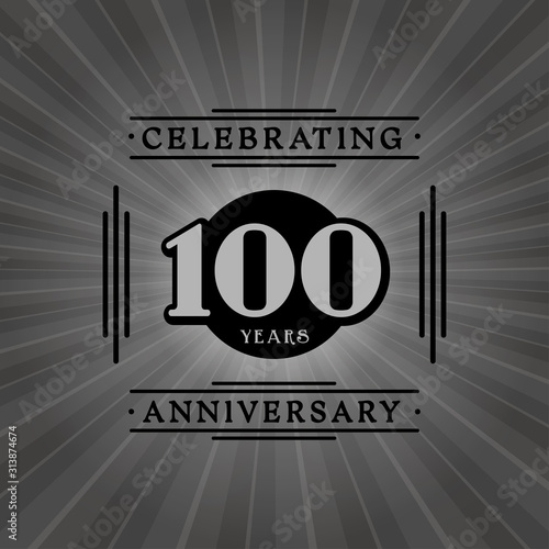 100 years anniversary celebration design template. 100th logo. Vector and illustration.