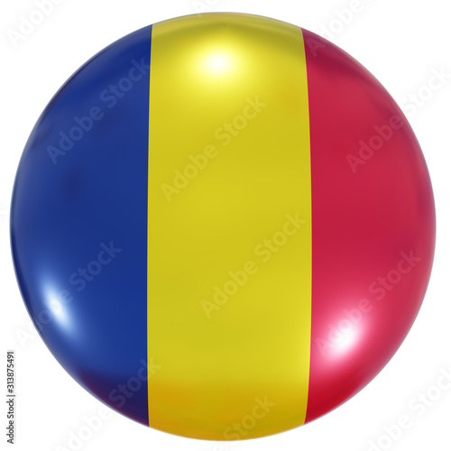 Chad national flag button photo