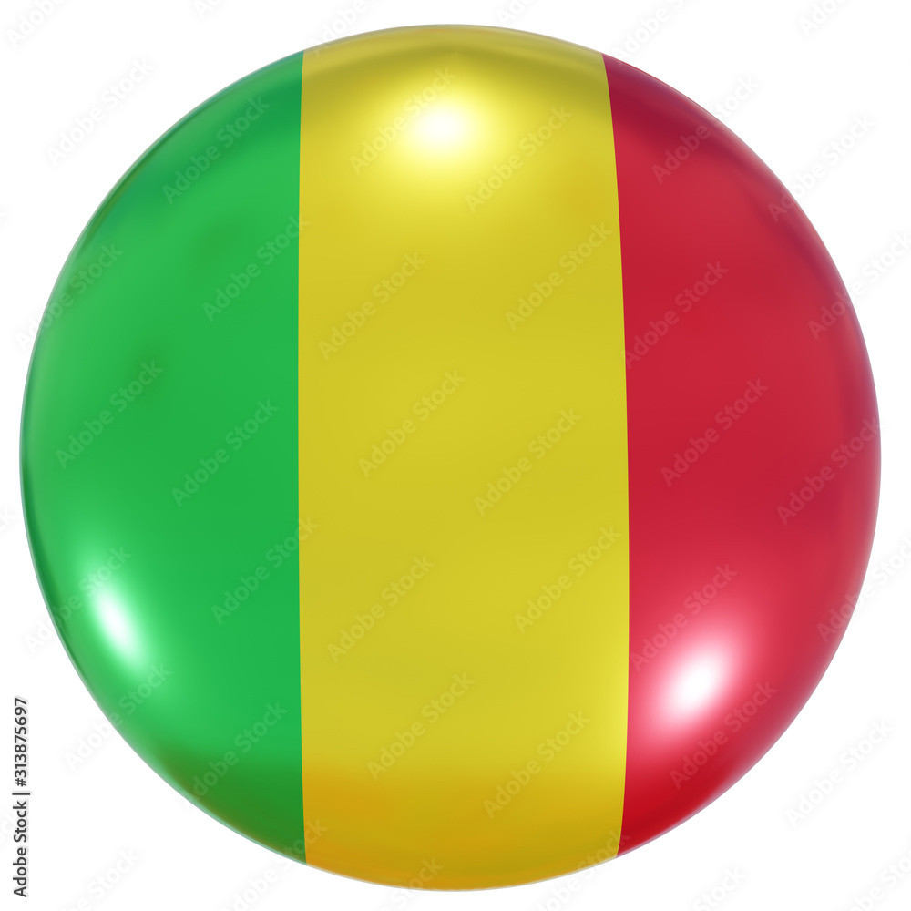Mali national flag button