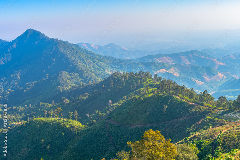 Doi Samurdow viewpoint is on the high mountain in Nan province north of Thailand.