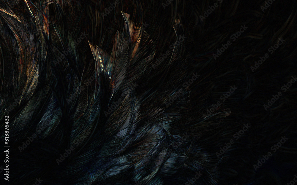 Obraz premium Abstract art of beautiful paint of feather for texture background and design,Colorful and fancy colored