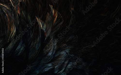 Abstract art of beautiful paint of feather for texture background and design,Colorful and fancy colored
