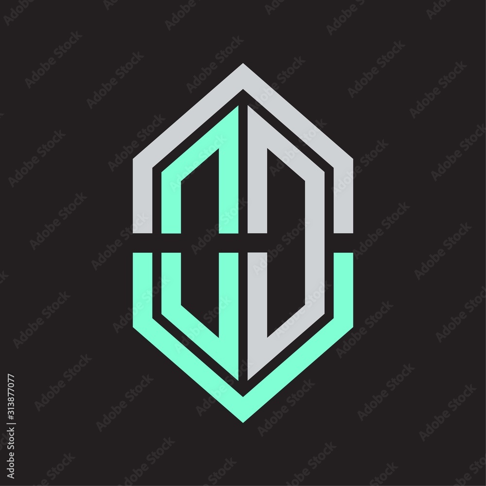 OD Logo monogram with hexagon shape and outline slice style OD Logo monogram with hexagon shape and outline slice style