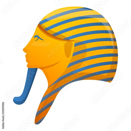 Pharaoh head icon. Cartoon of pharaoh head vector icon for web design isolated on white background