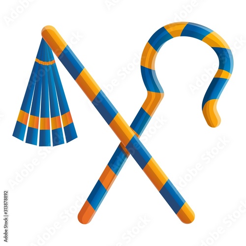Pharaoh tools icon. Cartoon of pharaoh tools vector icon for web design isolated on white background