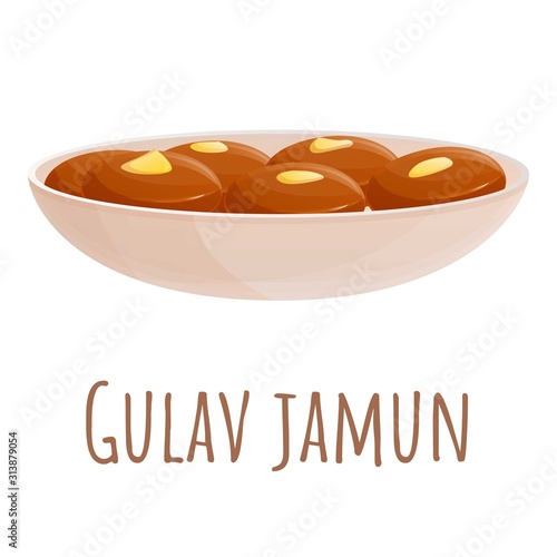 Gulav jamun food icon. Cartoon of gulav jamun food vector icon for web design isolated on white background