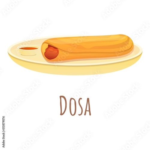 Dosa food icon. Cartoon of dosa food vector icon for web design isolated on white background