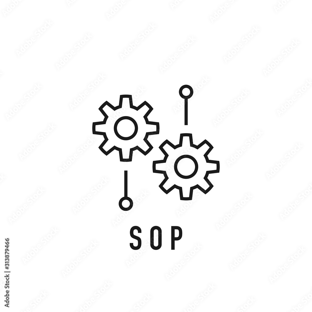 SOP, Standard Operating Procedure icon in line style SOP, Standard Operating Procedure icon in line style