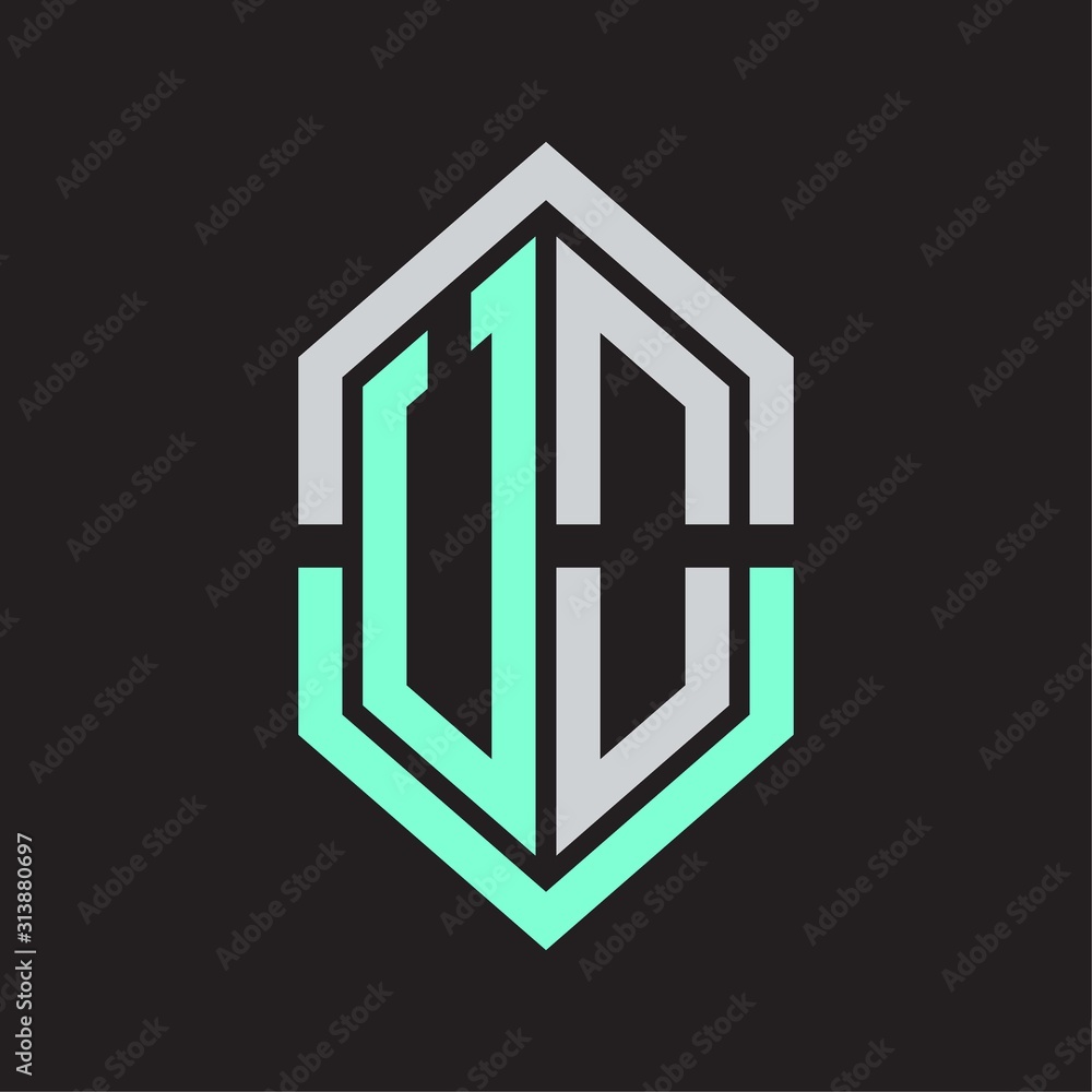 UO Logo monogram with hexagon shape and outline slice style UO Logo monogram with hexagon shape and outline slice style