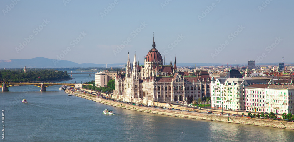 beautiful building of the Parliament in Budapest, Hungary