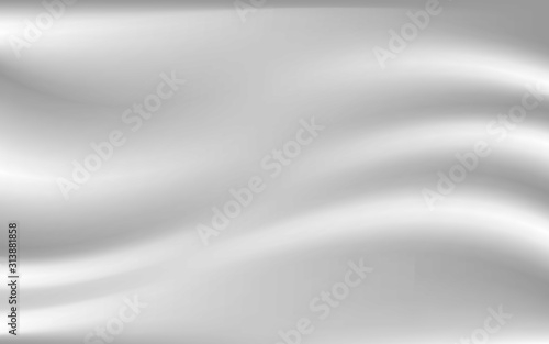 white silk cloth fabric wave overlapping with light and shadow.