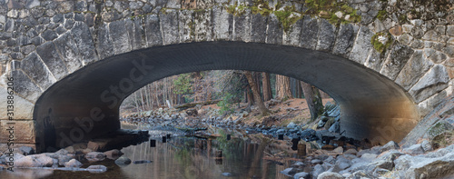 Looking Under the Stone Bridge located in Yosemite National Park