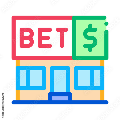 Betting Office Gambling Icon Vector Thin Line. Contour Illustration