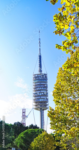 Torre de telecomunicaciones en Collserola, Barcelona, Catalunya, España, Europa