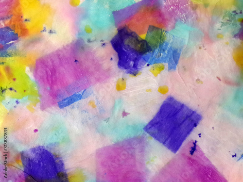 Colorful bright watercolor abstract background. Colored spots on paper. © Владимир Лешанков