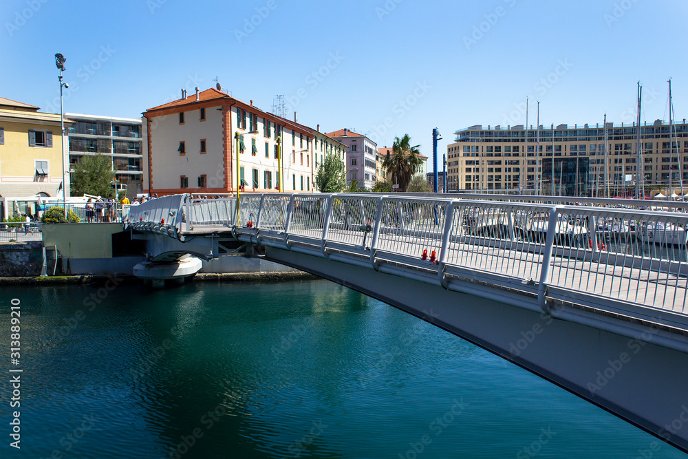 bridge sea port savona town italy travel