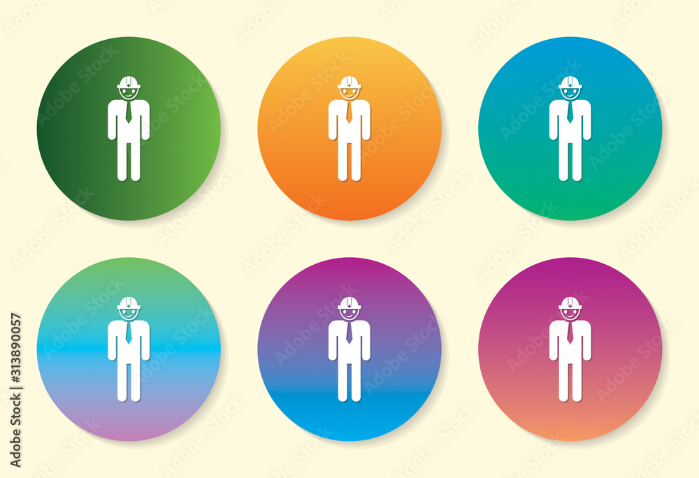 six color gradient icon design. six color gradient icon design.