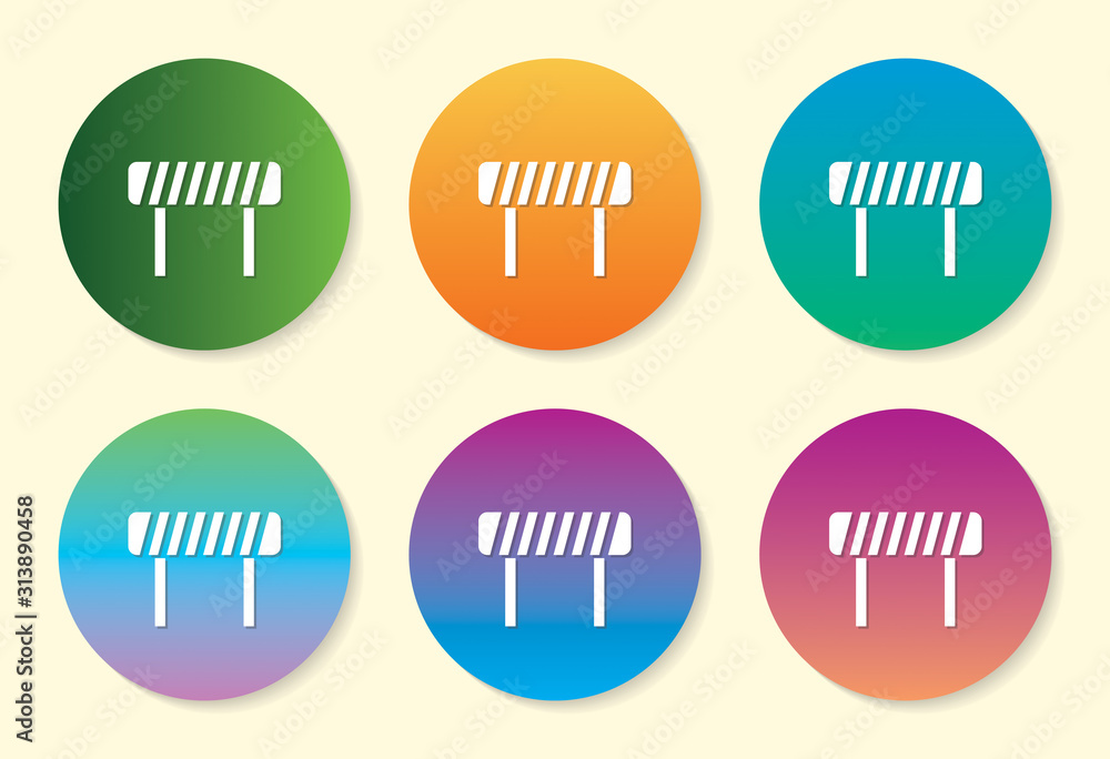 Road Block six color gradient icon design. Road Block six color gradient icon design.