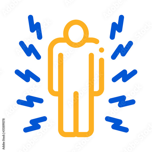Whole Body Pain Icon Vector. Outline Whole Body Pain Sign. Isolated Contour Symbol Illustration
