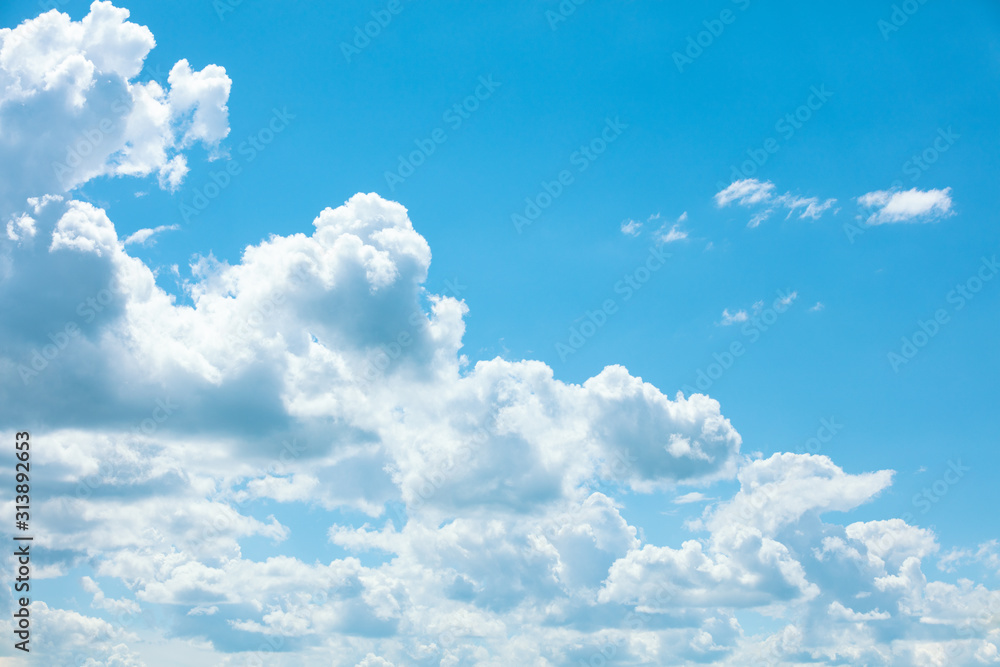 Blue sky with clouds. Abstract nature sky background. Aerial view. Sky texture, abstract nature background - obrazy, fototapety, plakaty 