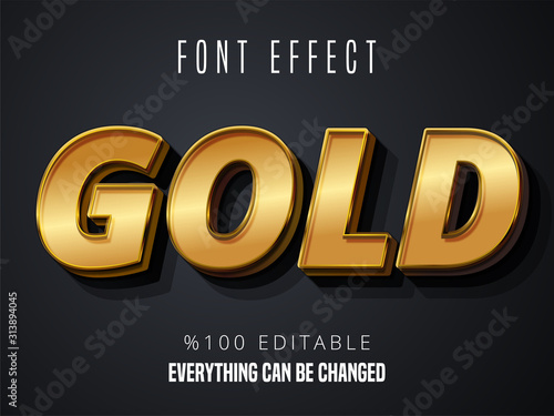 Gold text effect, editable shiny golden font and text style