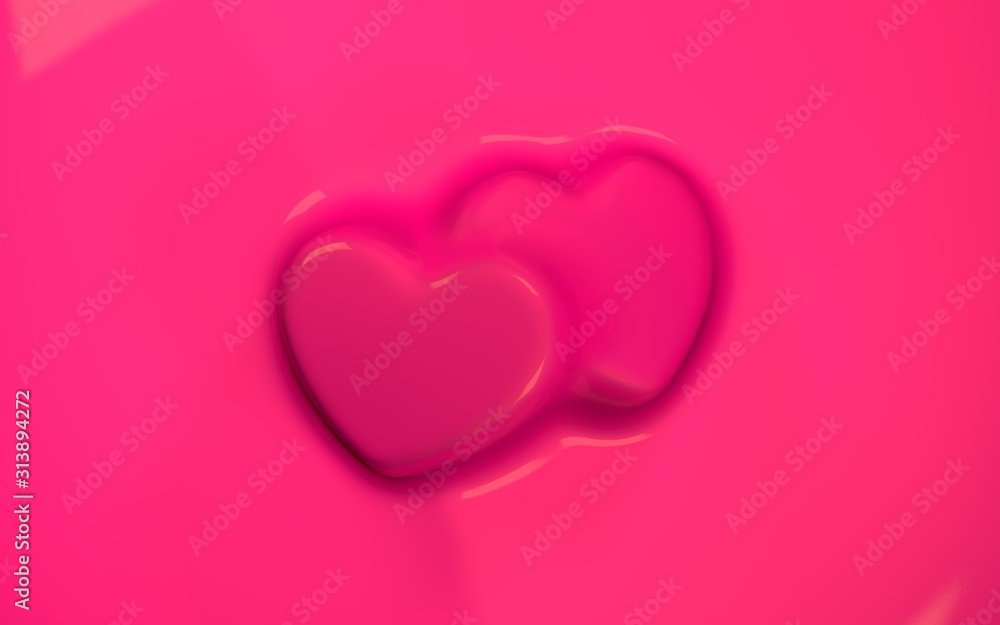 Happy valentines day pink hearts love