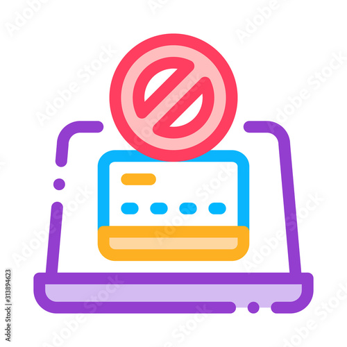 Virus on Laptop Icon Vector. Outline Virus on Laptop Sign. Isolated Contour Symbol Illustration