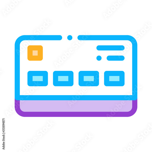 Credit Card Icon Vector. Outline Credit Card Sign. Isolated Contour Symbol Illustration