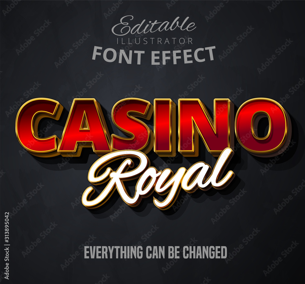 Casino royal text, editable font effect