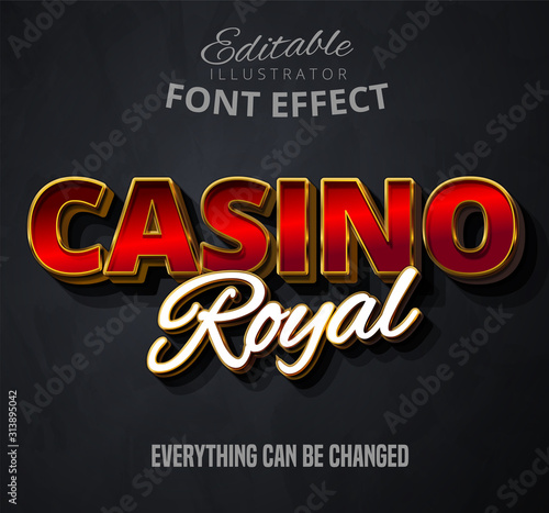 Casino royal text, editable font effect