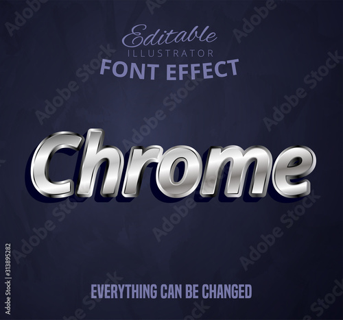 Chrome text, editable font effect