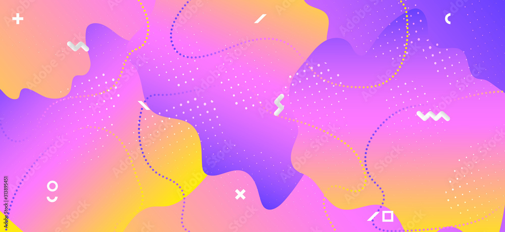 Obraz premium Gradient Liquid Concept. Hipster Memphis 