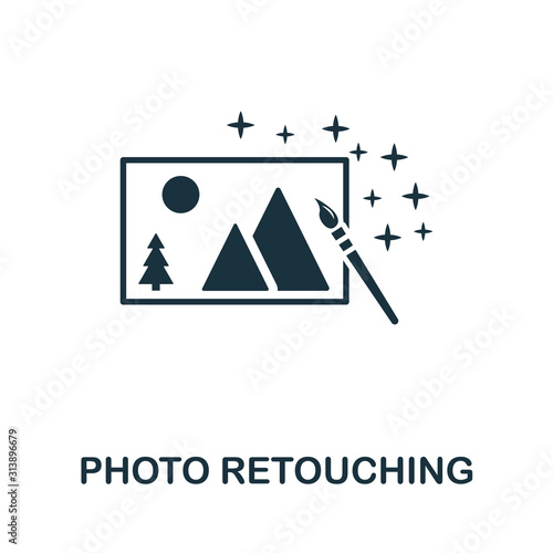 Photo Retouching icon. Simple element from design technology collection. Filled Photo Retouching icon for templates, infographics and more