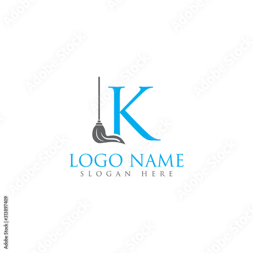 K letter/mop logo design template full vector