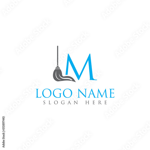 M letter/mop logo design template full vector