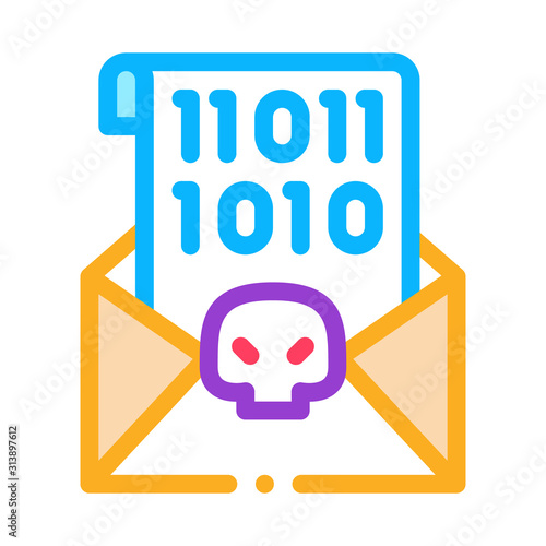 Binary Code Icon Vector. Outline Binary Code Sign. Isolated Contour Symbol Illustration