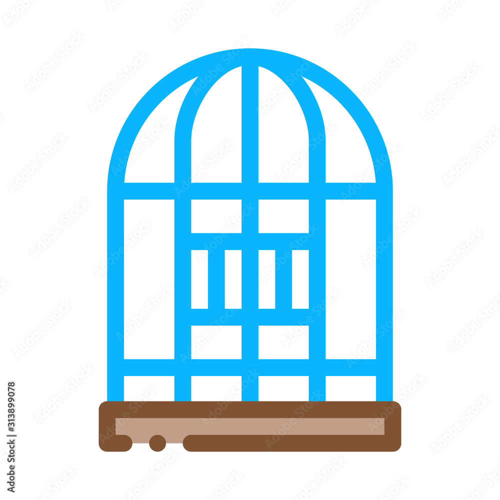 Parrot Cage Icon Vector. Outline Parrot Cage Sign. Isolated Contour Symbol Illustration
