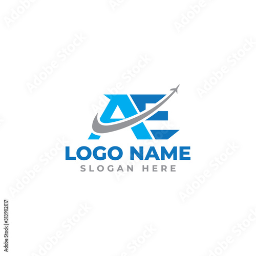 AE travel letter logo design template full vector  © mohammod11