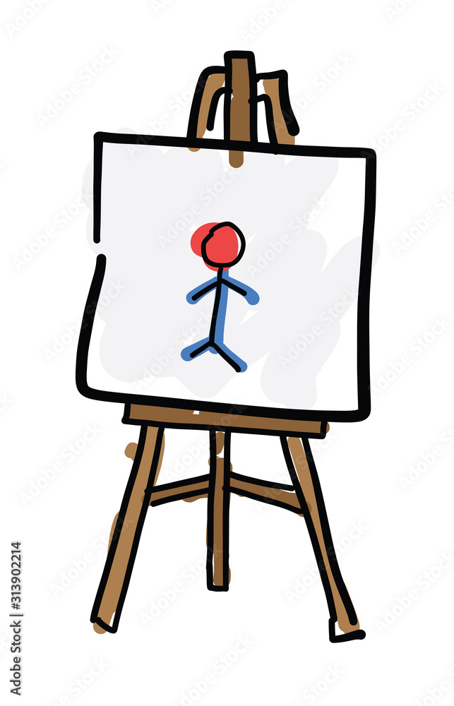 Hand drawn vector sketch illustration of easel. Hand drawn vector sketch illustration of easel.