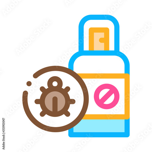 Flea Spray Icon Vector. Outline Flea Spray Sign. Isolated Contour Symbol Illustration