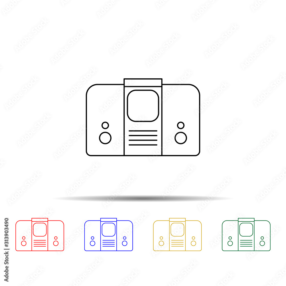 generation of televisions with acoustics multi color style icon. Simple thin line, outline vector of generation icons for ui and ux, website or mobile application generation of televisions with acoustics multi color style icon. Simple thin line, outline vector of generation icons for ui and ux, website or mobile application