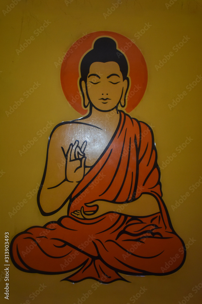 statue of Gautama Buddha in yoga meditation