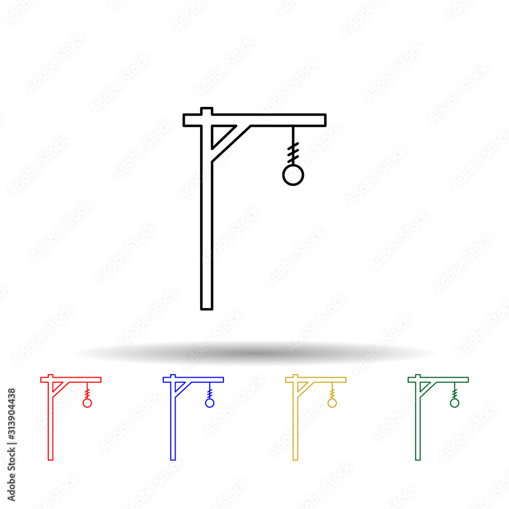 gallows multi color style icon. simple thin line, outline vector of halloween icons for ui and ux, website or mobile application gallows multi color style icon. simple thin line, outline vector of halloween icons for ui and ux, website or mobile application