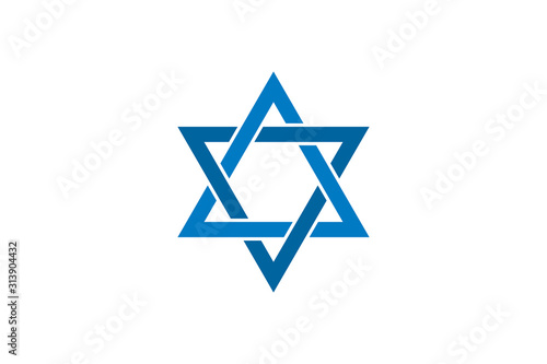 Religious Symbol Judaism Star of David. Flat Vector Icon Design Template Element