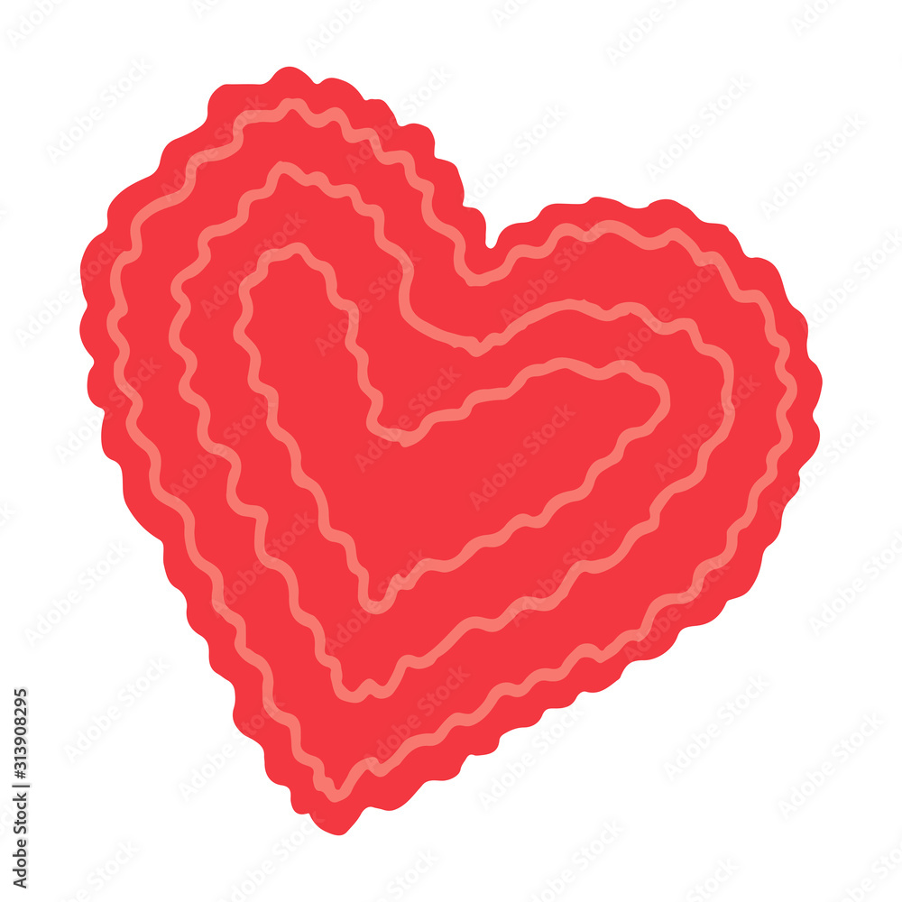 Openwork red heart. Isolated element on a white background Openwork red heart. Isolated element on a white background