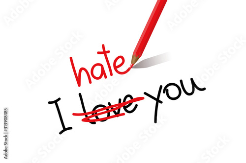 I hate love you typography vector illustration EPS10