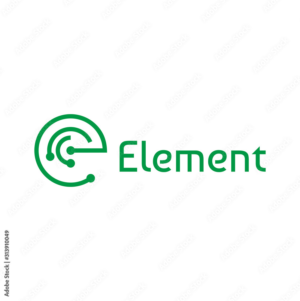 logo technology element letter E